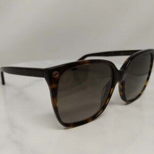 Gucci Women's Dark Havana Oversized Square Sunglasses GG0022s 003 made in Italy